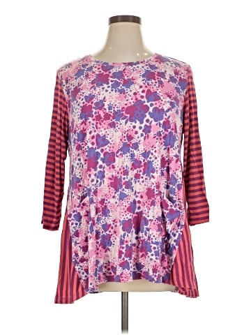 LOGO by Lori Goldstein 3/4 Sleeve Top (view 1)
