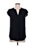 J.Crew 100% Polyester Black Short Sleeve Blouse Size 6 (tall) - photo 1