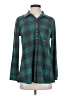 Soft Surroundings Plaid Teal Long Sleeve Blouse Size S (petite) - photo 1