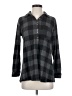 Soft Surroundings Checkered-gingham Gray Long Sleeve Blouse Size S (petite) - photo 1