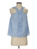 Waverly Grey 100% Cotton Blue Sleeveless Blouse Size S - photo 1