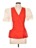 Akira 100% Linen Orange Short Sleeve Top Size 10 - photo 1
