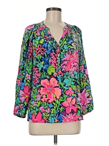 Lilly Pulitzer 3/4 Sleeve Silk Top (view 1)