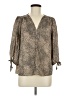 Renee C. 100% Polyester Animal Print Tan 3/4 Sleeve Blouse Size M - photo 1