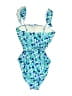 J.Crew Print Blue One Piece Swimsuit Size M (estimated) - photo 2