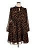 J.Crew 100% Polyester Animal Print Brown Casual Dress Size XXL - photo 1