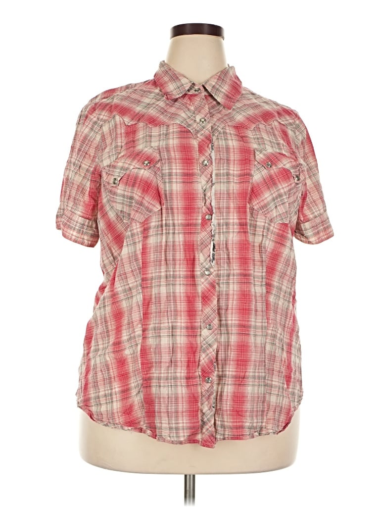 Pre-owned Roper Short Sleeve Button Down Shirt In Pink