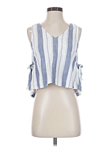 Madewell Linen-Blend Side-Tie Tank Top in Stripe (view 1)