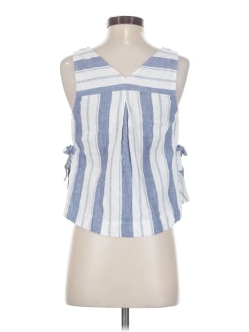 Madewell Linen-Blend Side-Tie Tank Top in Stripe (view 2)