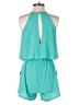 Tyche 100% Polyester Solid Teal Romper Size S - photo 2