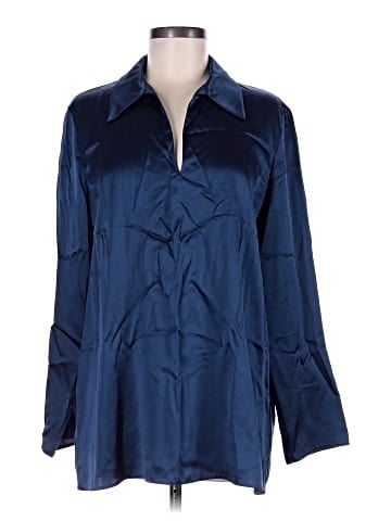 Lafayette 148 New York Long Sleeve Silk Top (view 1)
