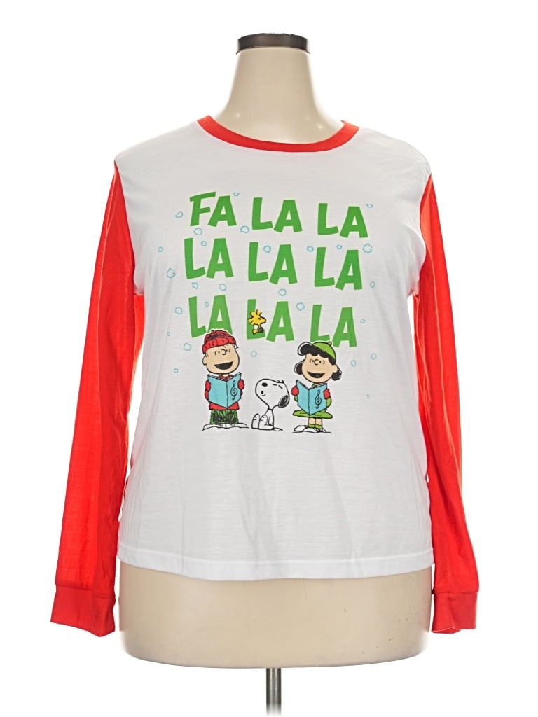 Pre-owned Peanuts 3/4 Sleeve T-shirt In White