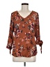 Fortune + Ivy 100% Polyester Brown 3/4 Sleeve Blouse Size M - photo 1