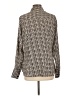 Express 100% Recycled Polyester Houndstooth Ivory Long Sleeve Blouse Size L - photo 2