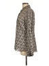 Express 100% Recycled Polyester Houndstooth Ivory Long Sleeve Blouse Size L - photo 5