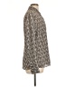 Express 100% Recycled Polyester Houndstooth Ivory Long Sleeve Blouse Size L - photo 4