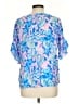 Lilly Pulitzer 100% Rayon Blue Short Sleeve Blouse Size L - photo 2