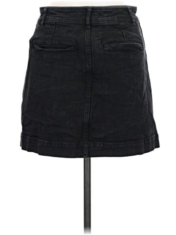 Madewell Stretch Denim A-line Mini Skirt in Black Frost (view 2)