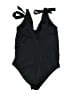 ASOS 100% Polyester Solid Black One Piece Swimsuit Size 8 - photo 2
