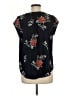 Fun2Fun Floral Black Short Sleeve Blouse Size M - photo 2