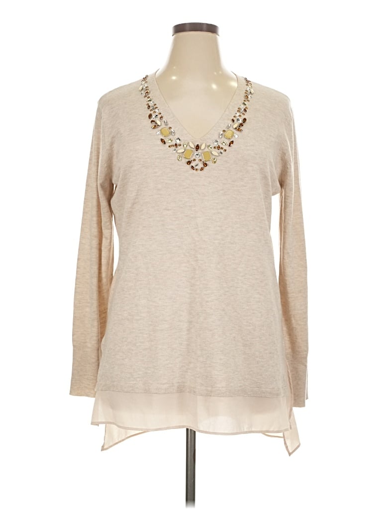 Pre-owned Peck & Peck Pullover Sweater In Tan