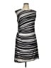 Roz & Ali Stripes Silver Cocktail Dress Size XL - photo 1