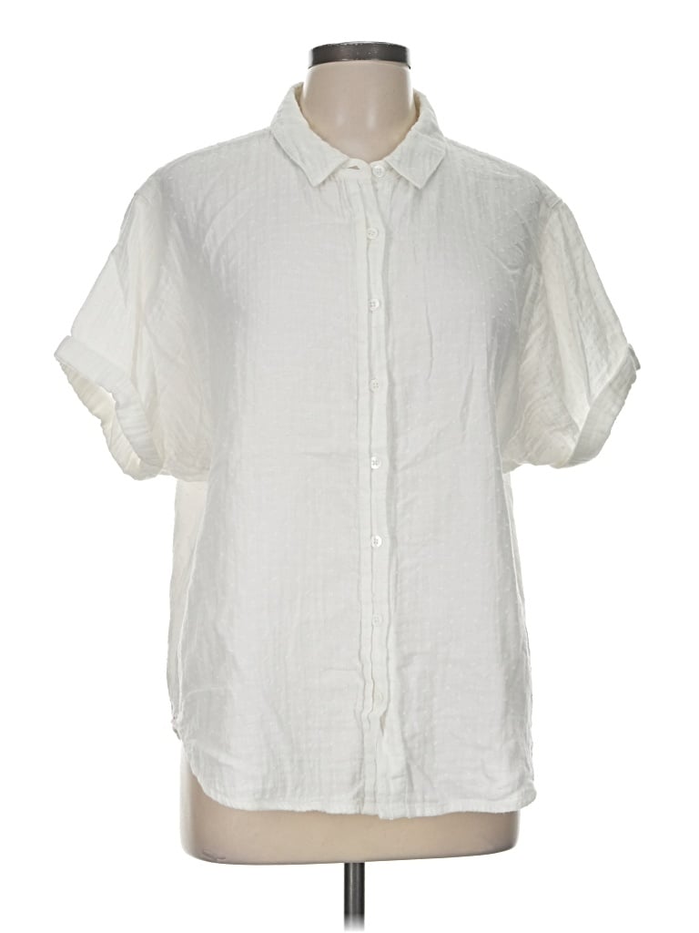 Pre-owned Dylan Short Sleeve Blouse In Ivory