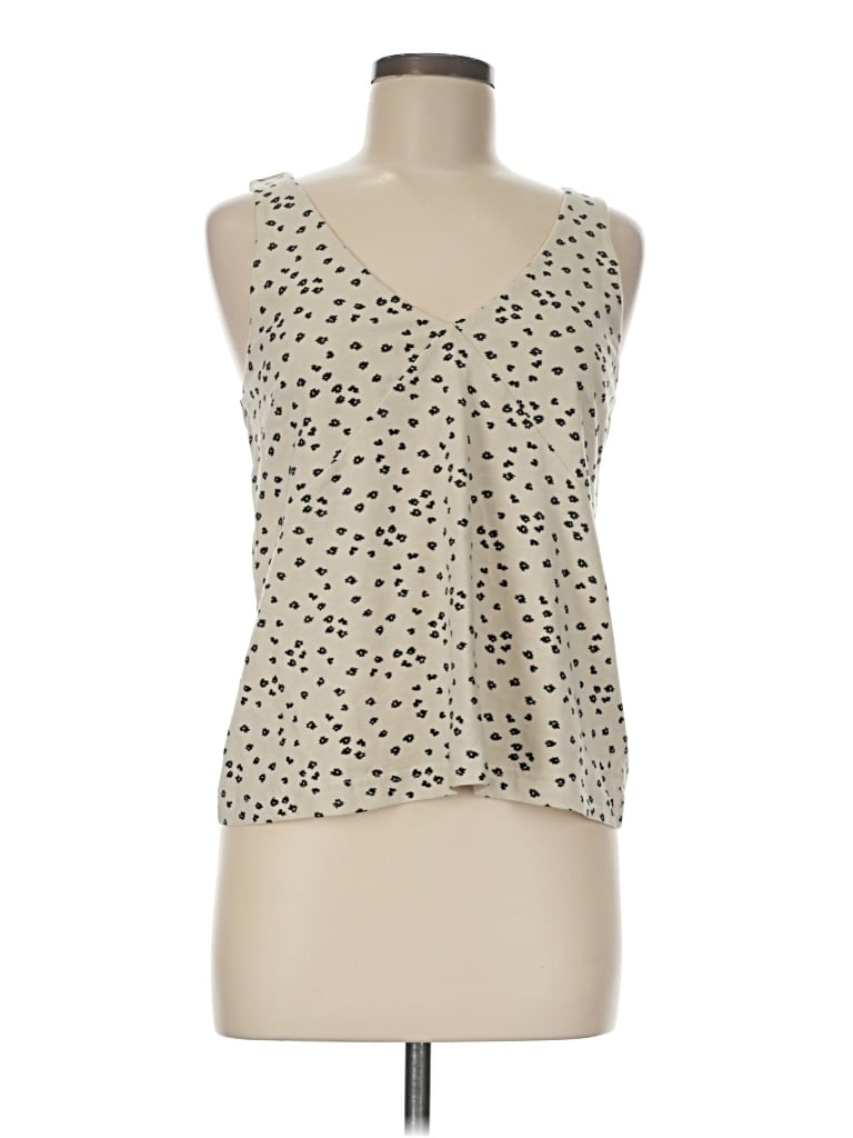 Pre-owned Pact Tank Top Ivory Plunge Neckline Tops