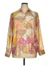 Rose + Olive 100% Polyester Paisley Yellow Long Sleeve Blouse Size XL - photo 1