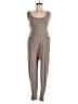 Beyond the Bump by Beyond Yoga Solid Gray Tan Jumpsuit Size Lg Maternity - photo 1