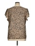 Shein Curve 100% Polyester Animal Print Tan Short Sleeve Blouse Size 14 Plus (1) - photo 2