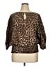 MICHAEL Michael Kors 100% Silk Animal Print Brown 3/4 Sleeve Silk Top Size 1X - photo 1