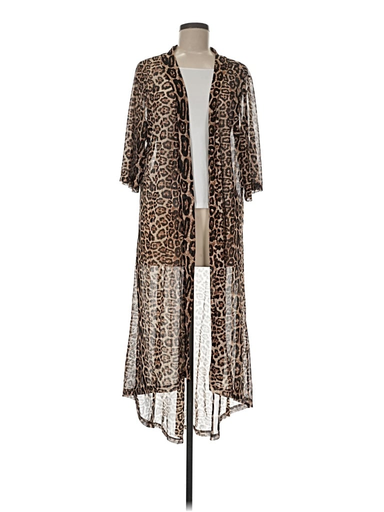 Pre-owned Crazy Train Kimono In Brown