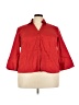 Talbots Solid Red 3/4 Sleeve Button-Down Shirt Size 22 - photo 1