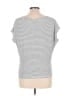 Max Studio Stripes Silver Short Sleeve T-Shirt Size L - photo 2