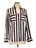 Express Stripes Ivory Long Sleeve Blouse Size L - photo 1