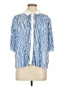 Lena 100% Polyester Stripes Blue Short Sleeve Blouse Size M - photo 1
