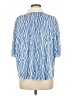 Lena 100% Polyester Stripes Blue Short Sleeve Blouse Size M - photo 2