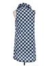 Mud Pie 100% Polyester Checkered-gingham Blue Casual Dress Size M - photo 2