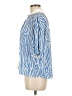 Lena 100% Polyester Stripes Blue Short Sleeve Blouse Size M - photo 5
