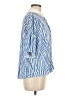 Lena 100% Polyester Stripes Blue Short Sleeve Blouse Size M - photo 4