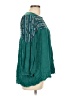 Umgee 100% Rayon Teal 3/4 Sleeve Blouse Size L - photo 4
