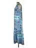 Chico's 100% Polyester Paisley Blue Casual Dress Size M - photo 5