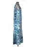 Chico's 100% Polyester Paisley Blue Casual Dress Size M - photo 4