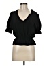Topshop 100% Polyester Black Short Sleeve Blouse Size 8 - photo 1