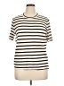 Massimo Dutti Stripes Ivory Short Sleeve Turtleneck Size XL - photo 1