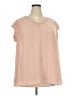 DR2 100% Polyester Pink Short Sleeve Blouse Size 3X - photo 1