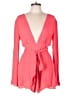 Olivaceous 100% Polyester Solid Pink Romper Size L - photo 1