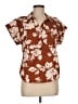 Sugarlips 100% Cotton Floral Brown Short Sleeve Blouse Size M - photo 1
