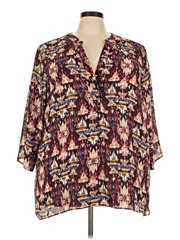 Rose + Olive 3/4 Sleeve Blouse (view 1)